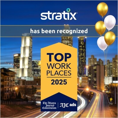 Atlanta Journal-Constitution Names Stratix a Winner of the Metro Atlanta Top Workplaces 2025 Award