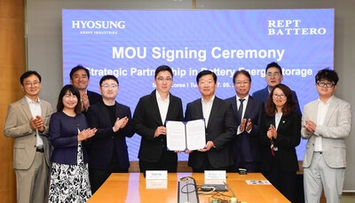 Energy Storage MoU Signed Between REPT BATTRO and Hyosung Heavy Industries
