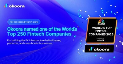 Okoora Recognized by CNBC and Statista in Global Fintech 250 for Second Year