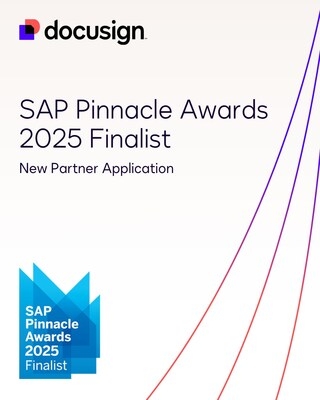 Docusign Named a Finalist for 2025 SAP® Pinnacle Award in the New Partner Application Category