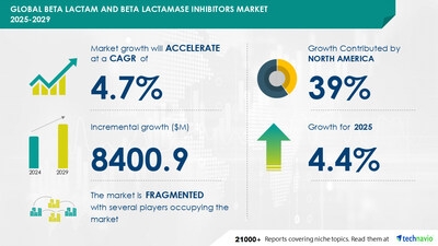 Beta Lactam and Beta Lactamase Inhibitors Market to grow by USD 8.4 Billion (2025-2029), driven by novel drug development, AI-powered market evolution