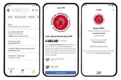 New initiative delivers CPR education through ADP Mobile Solutions app to build Nation of Lifesavers™