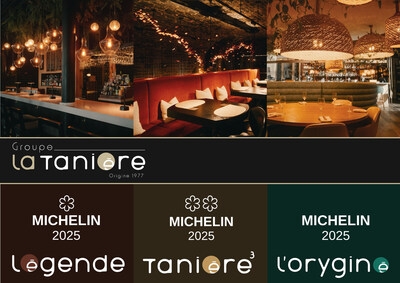 3 RESTAURANTS FROM "GROUPE LA TANIÈRE" SELECTED IN THE 2025 MICHELIN GUIDE