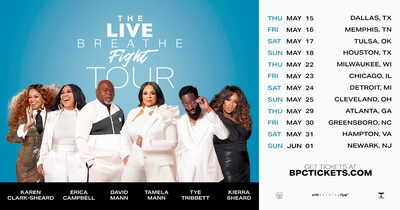 TAMELA AND DAVID MANN ANNOUNCE HIGHLY ANTICIPATED 'THE LIVE BREATHE FIGHT TOUR' FEATURING ERICA CAMPBELL, TYE TRIBBETT, KAREN CLARK-SHEARD & KIERRA SHEARD