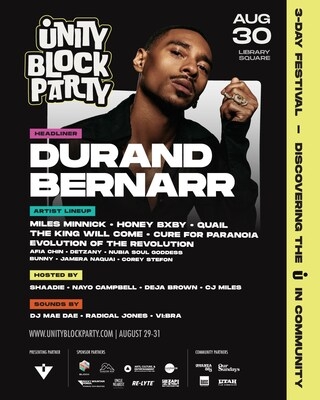 UNITY BLOCK PARTY RETURNS FOR 2025 WITH GRAMMY-NOMINATED HEADLINER DURAND BERNARR AND A MISSION TO UPLIFT BLACK CULTURE, BUSINESS, AND CREATIVITY IN UTAH