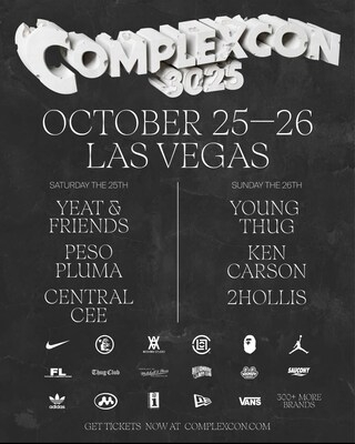 COMPLEXCON RETURNS TO LAS VEGAS OCTOBER 25 & 26 WITH PERFORMANCES BY YOUNG THUG, YEAT & FRIENDS, PESO PLUMA, KEN CARSON AND MORE
