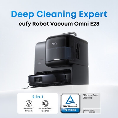 TÜV Rheinland Awards Effective Deep Cleaning Certification to Anker Innovations' eufy Robot Vacuum Omni E28