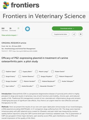 CureLab Veterinary's ElenaVet™ Gene Therapy Delivers 90% Success in Pet-Dog Osteoarthritis Study