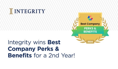 Integrity Listed as a Top 100 Best Companies for Perks and Benefits in the U.S. for Second Straight Year