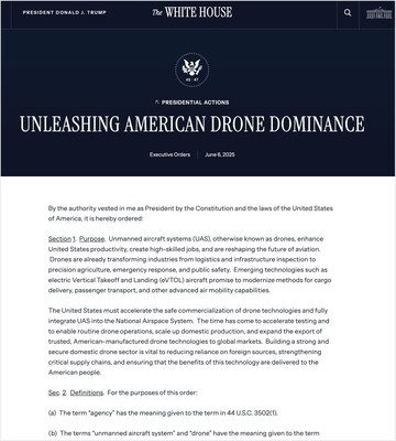 President Trump's Executive Order Highlights the Strategic Importance of VTOL Sector
