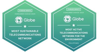 Globe wins Standard Insights Consumer Choice Awards for Green Network and Environmental Commitment