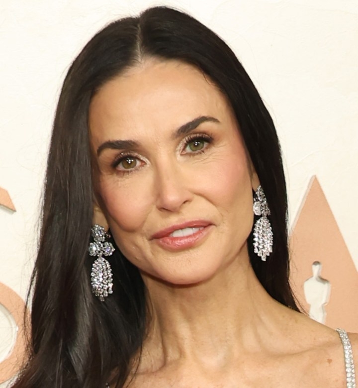 Demi Moore Just Hit the Oscars Red Carpet Dripping in Sparkle—Literally