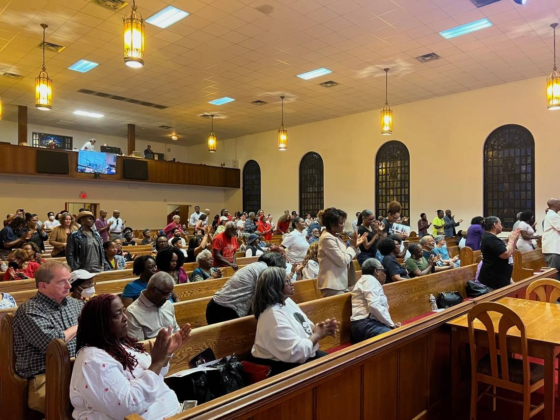 On anniversary of MLK's assassination, groups rally in Durham's Hayti against rezoning