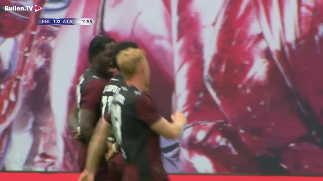 Loïs Openda scores to take the lead against Atalanta