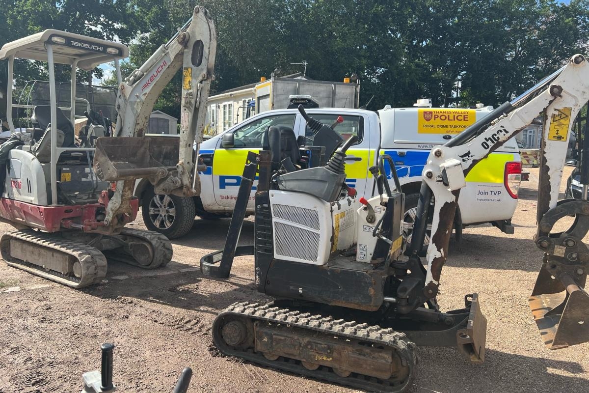 'Stolen' mini excavator found abandoned