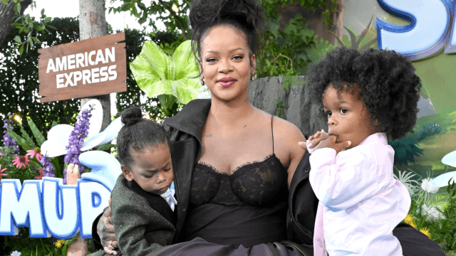 Rihanna's Toddlers Make Their Red Carpet Debut in Dior at ‘Smurfs' Premiere