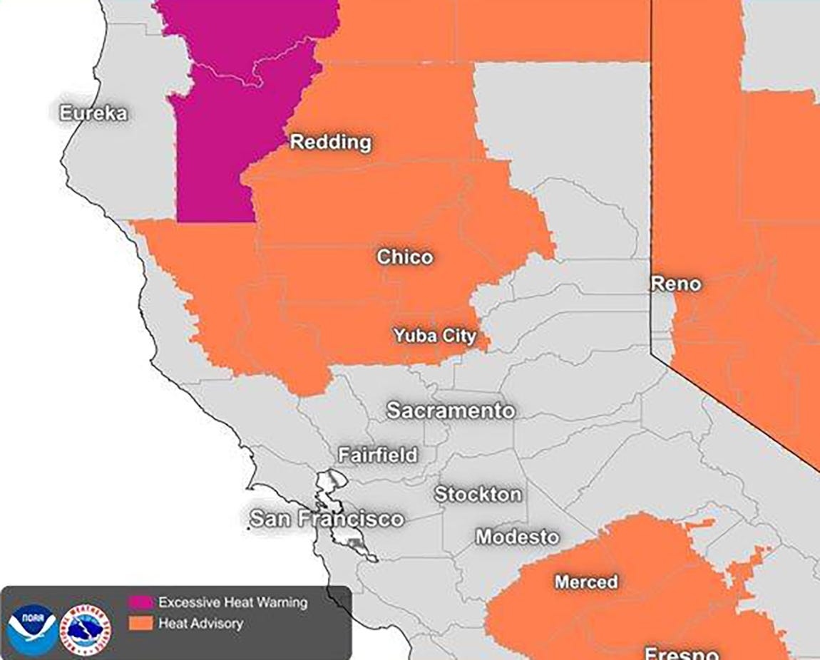 Redding heat wave peaks with 110 degrees, as smoky air drifts over North State