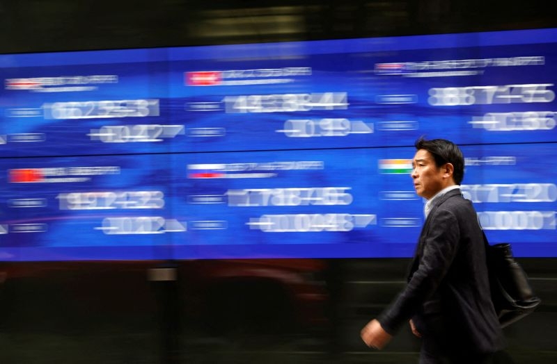 Shares dither, dollar falls as trade angst persists