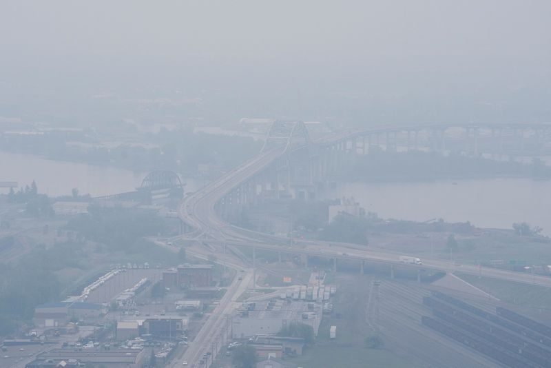 Canadian wildfire smoke spreads across a third of US