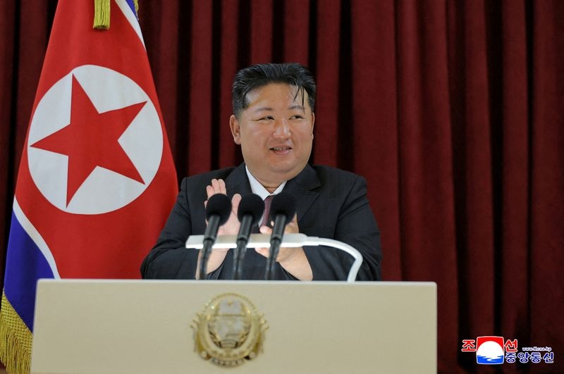 North Korea's Kim seen draping coffins with flag at Russia treaty anniversary