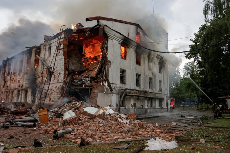 Russian attack on Ukraine's Kharkiv kills three, wounds 22, mayor says