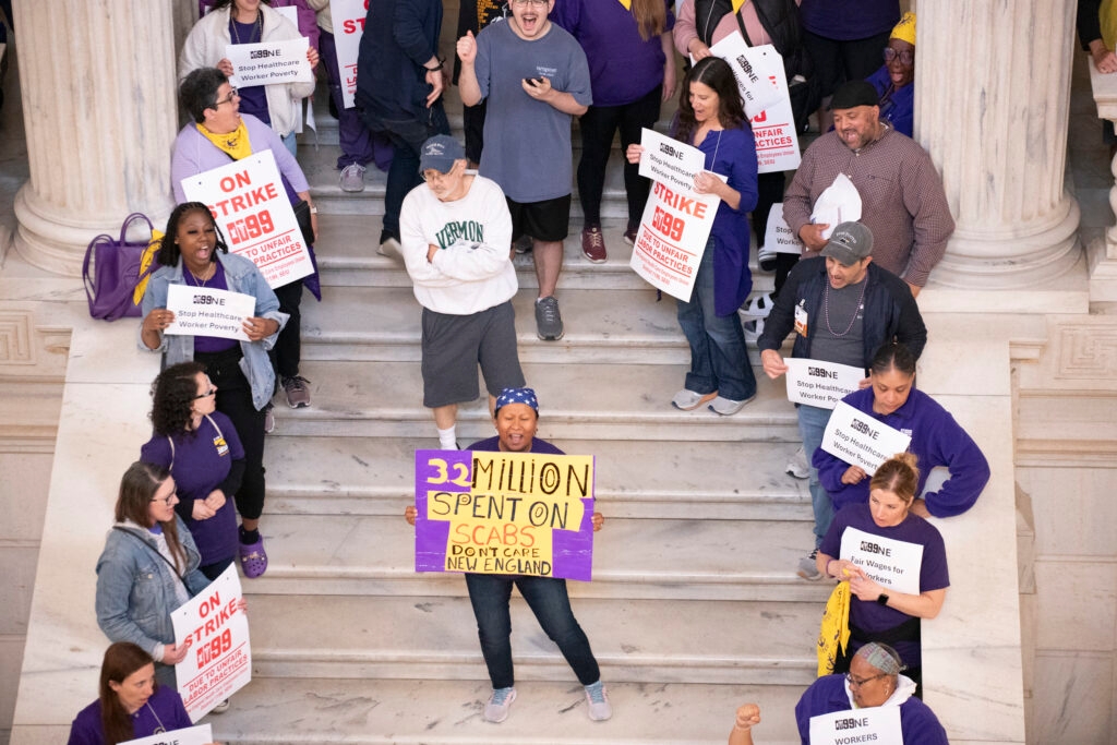 Striking Butler Hospital workers take labor dispute to Rhode Island State House