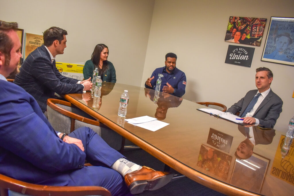 Business and labor leaders share concerns about Trump tariff policies with Magaziner