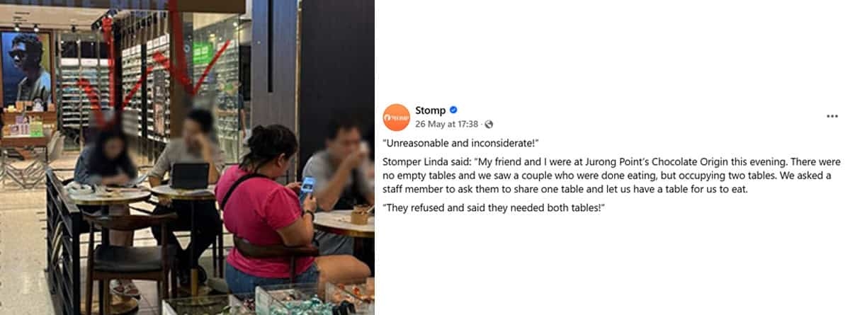 Stompers debate about table hogging couple during peak hours