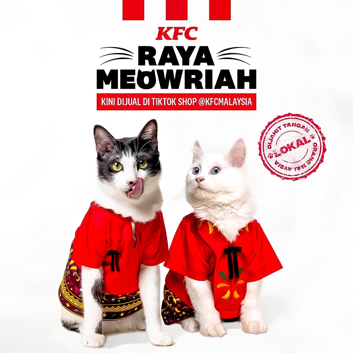KFC unveils purr-fect Raya collection for your cats — hand-sewn Baju Melayu & Kebaya + free Zinger