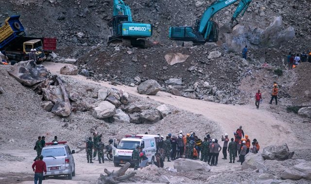 Ten people killed and six missing after quarry collapse in Indonesia, officials say