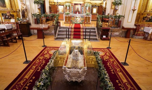 Display of saint's remains draws huge crowds - but bishop says it 'encourages morbid curiosity'
