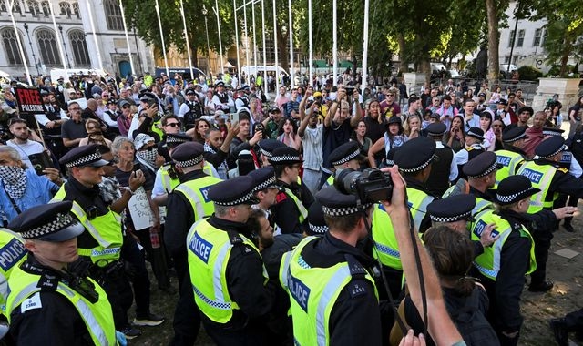 More than 500 people arrested after Palestine Action protest - with almost half aged 60 and above