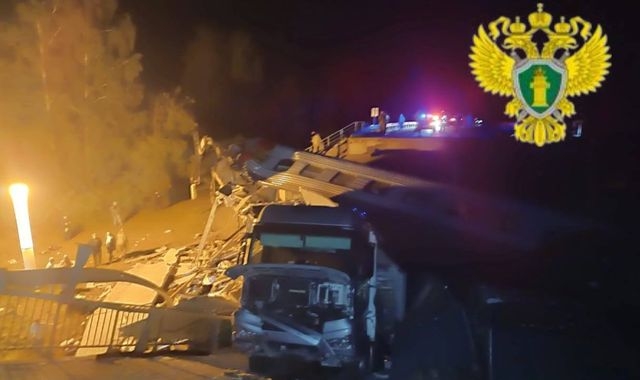 Train derails in Russian bridge collapse - as 'illegal interference' blamed