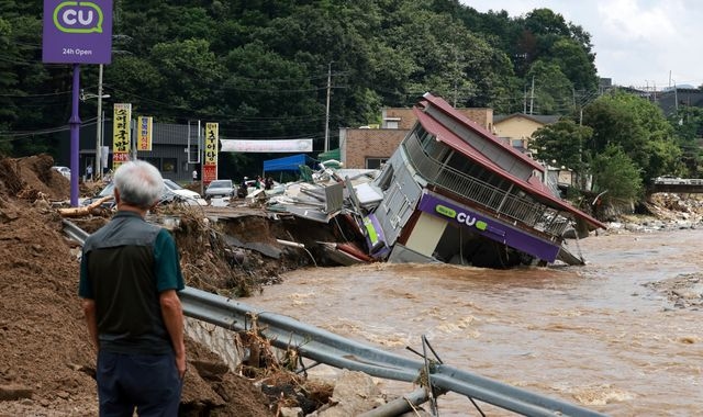 Fourteen people die in South Korea after torrential rain causes landslides and flooding
