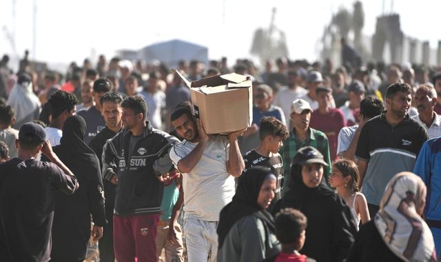 Dozens injured after gunfire at aid hub in Gaza