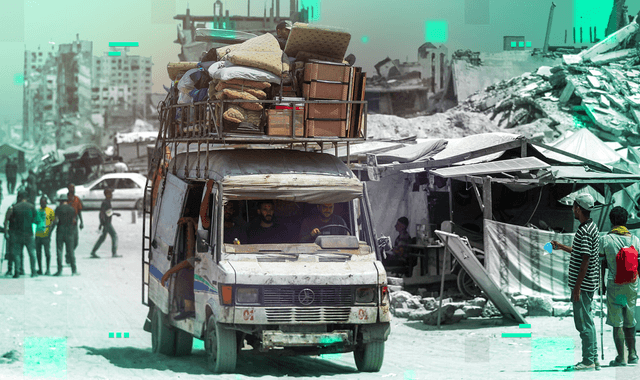 Tents abandoned as Palestinians flee Israeli advance into Gaza City