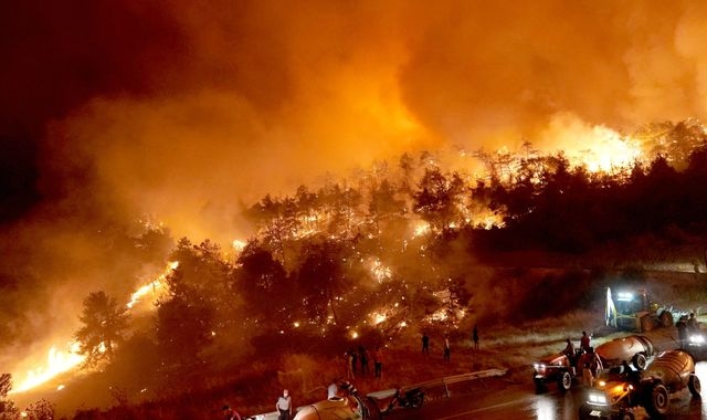 Turkey wildfires: At least 17 killed as thousands flee their homes