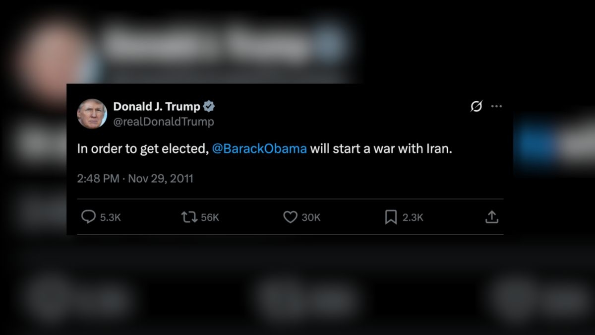 Fact Check: Trump allegedly claimed in 2011 tweet that Obama would start war with Iran to get elected. We checked his timeline