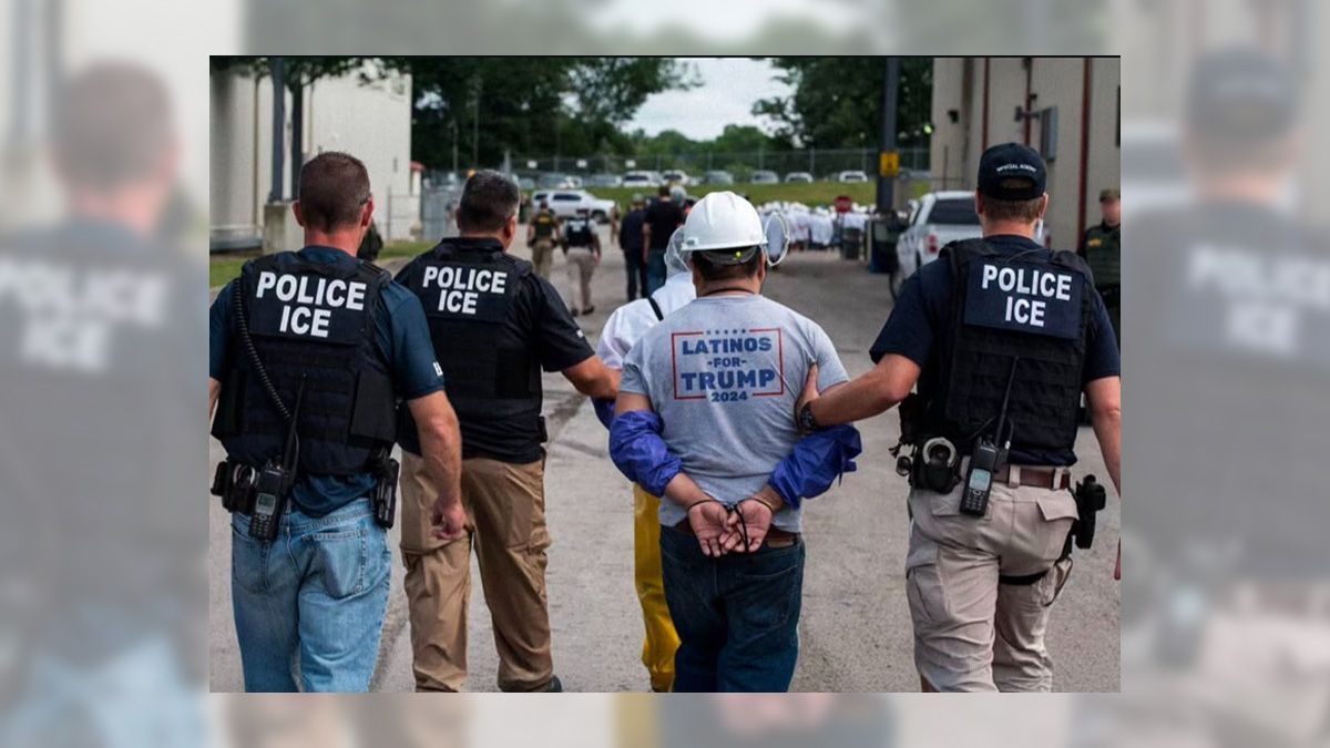 Fact Check: Photo of ICE Agents Arresting Man Wearing 'Latinos for Trump' T-Shirt Is Fake
