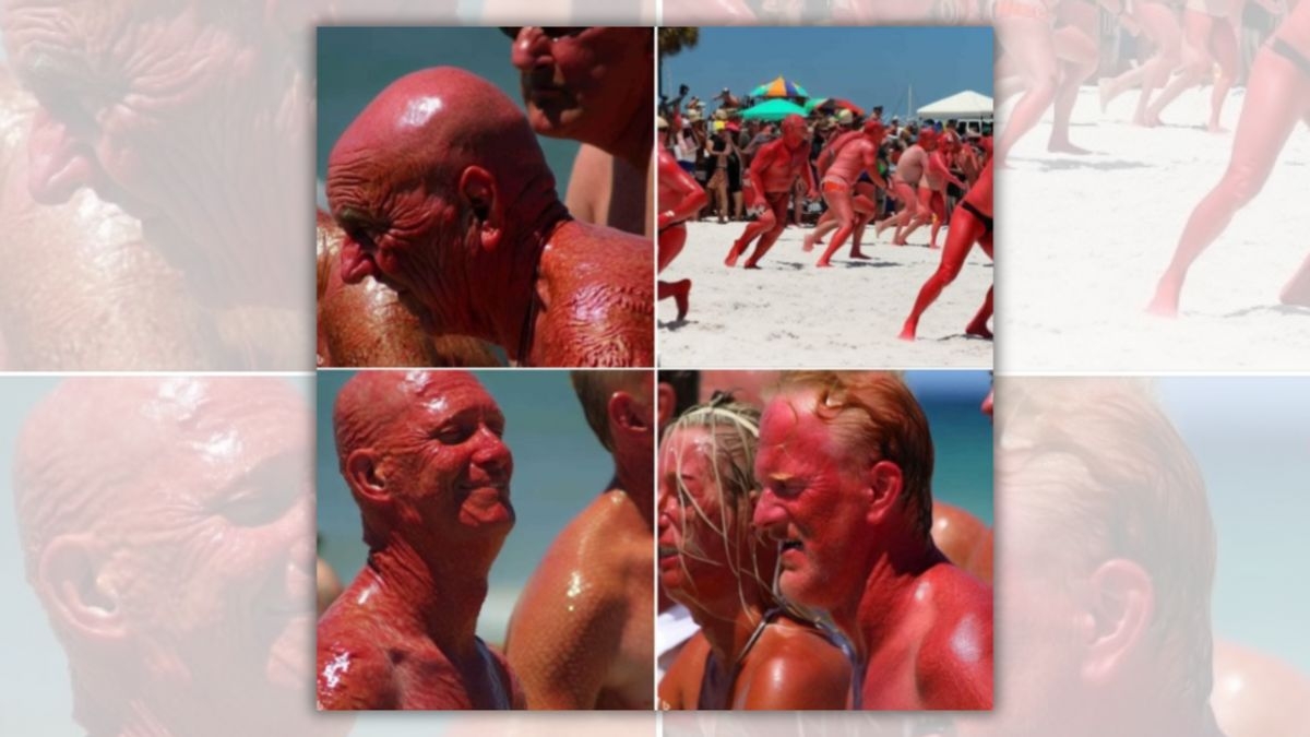 Fact Check: Ai-generated photos show 'sunburn competition in New Orleans'