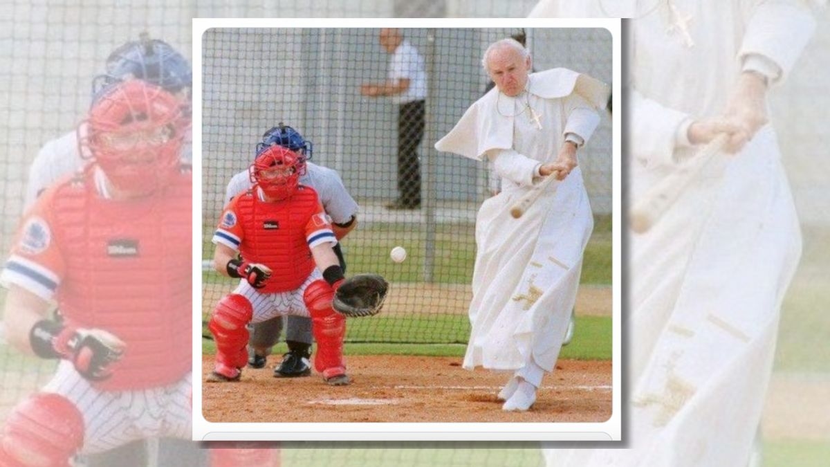Fact Check: Photo of Pope John Paul II playing baseball isn't what it seems