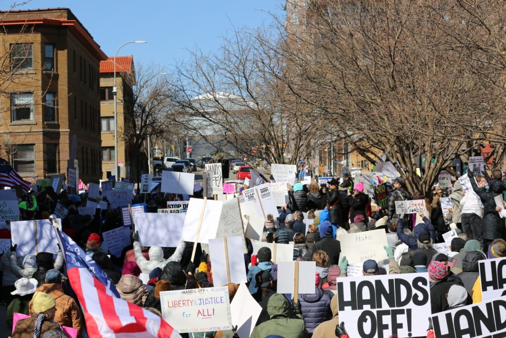 Thousands gather in Sioux Falls to protest Trump's actions