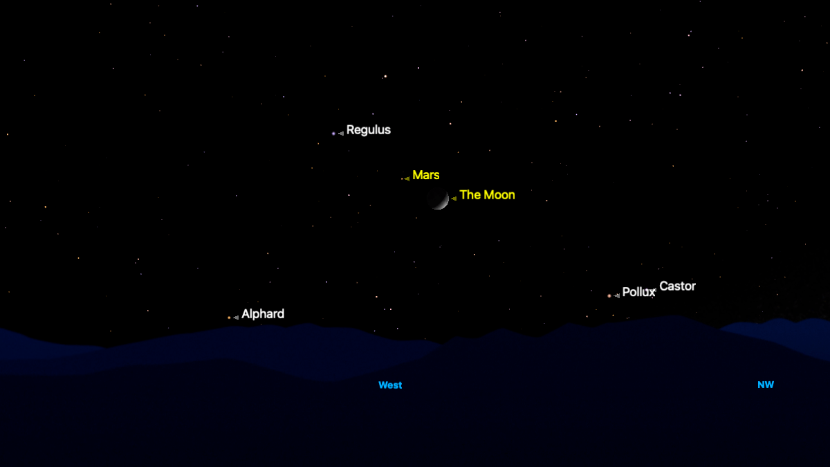 Don't miss the crescent moon shining close to Mars on May 31