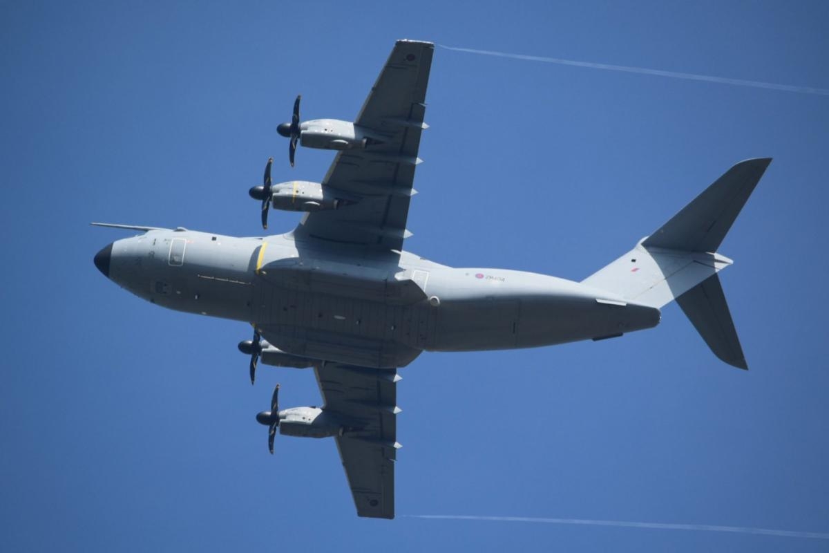 RAF aircraft circling over Swindon ahead of Royal International Air Tattoo