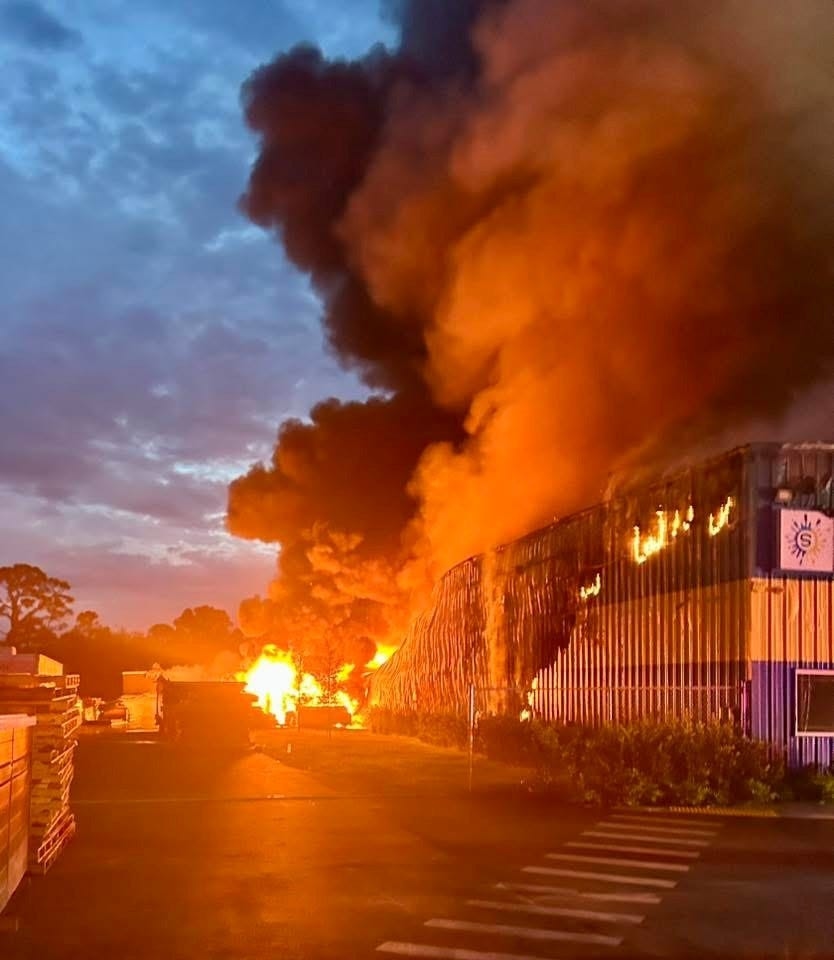Work in progress at burned business to get back on track