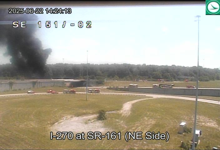 Tanker truck catches fire on Columbus' Northeast Side, closing part of I-270