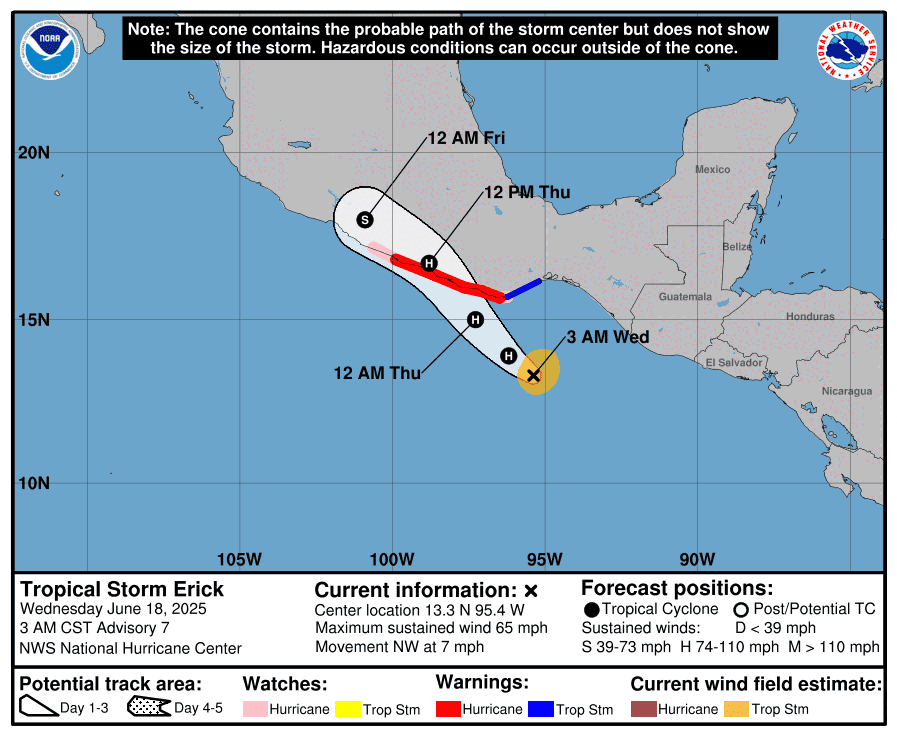 Hurricane Erick has formed in the Pacific. It could bring rain, humidity to California