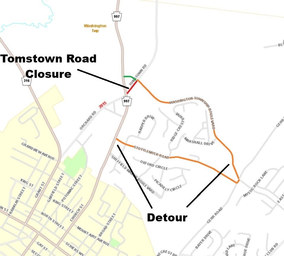 Tomstown Road closure: What you need to know about the detours