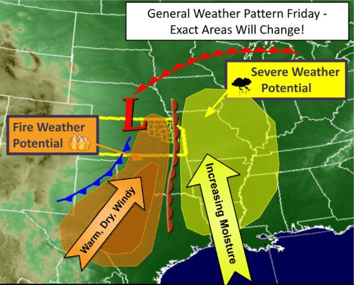 Forecasters warn of possibility of severe weather Friday in eastern Kansas