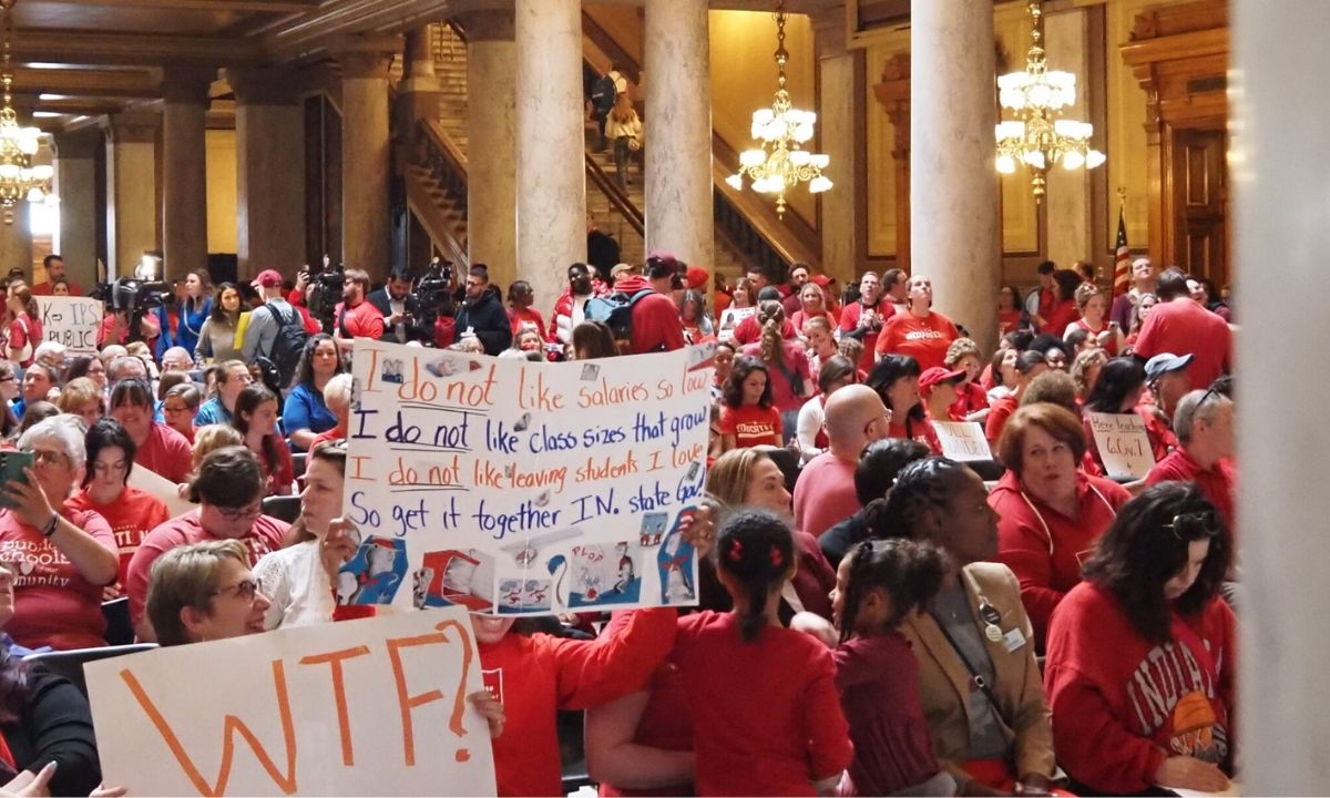 Teachers, Parents, Students Demand ‘Fully Funded Public Schools' at Indiana Statehouse Rally